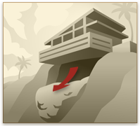 Unstable building foundation on slope